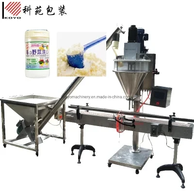 Kyb-F5 Automatic Powder Bottle/Jar Filling Machine for 500g, 1kg, 2kg, 5kg Nutrition Powder, Auto Filling, Capping, Labeling, etc.