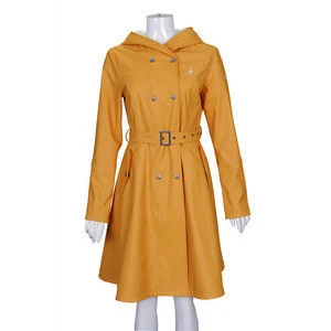 ladies fashion PU raincoat