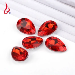 Lan Guang 10*14mm 1000pcs/bag Color Sew On Tear Drop Crystal Acrylic Stone Beads For Wedding Dress Decoration