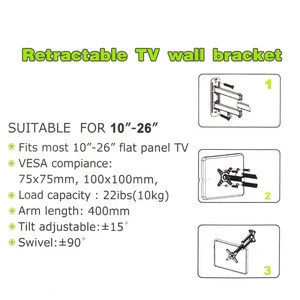 LCD LED TV PC Monitor universal Wall Mount Bracket Corner Tilt Swivel Holder 100 Tilt Swivel