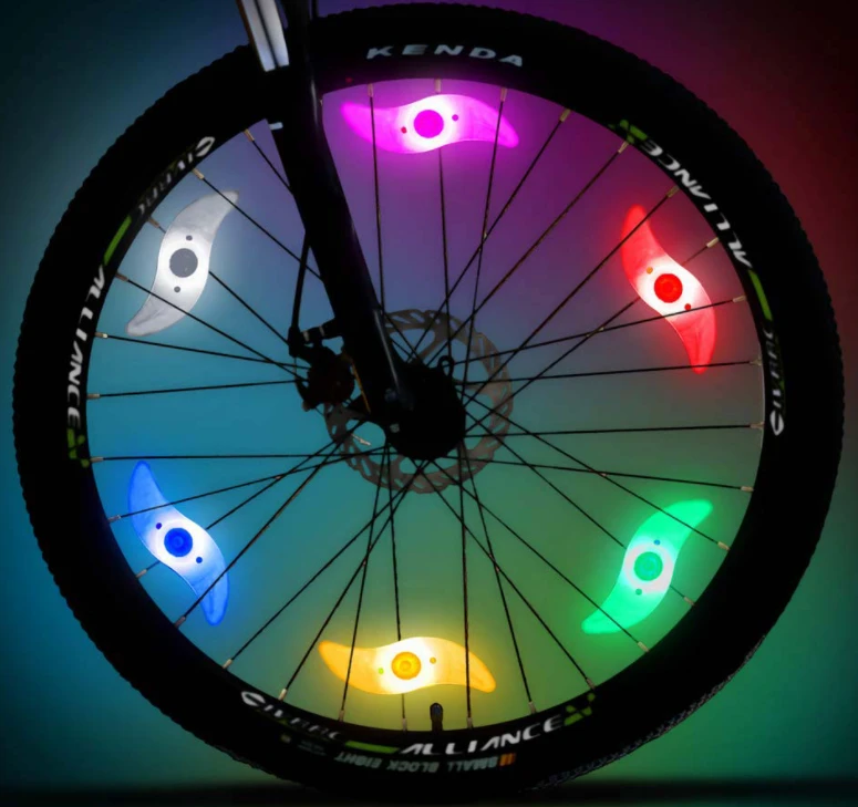 LED Bicycle Spokes Led Light Safety Tire Light Multicolor Cycling Bike Accessories Lamp Wheel Lights with Batteries