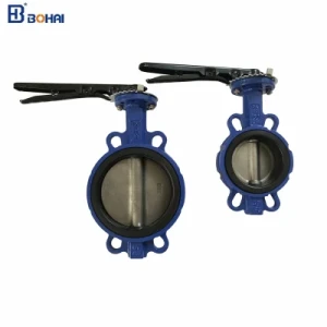 Lever Type Stainless Steel 300mm Rubber Lined Lug Wafer Type Butterfly Valve