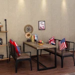 loft solid wood furture antique restaurant sets cheap dining chair and table sets