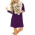 Import Long Sleeve Pleated Loose Swing Casual Dress with Pockets from China