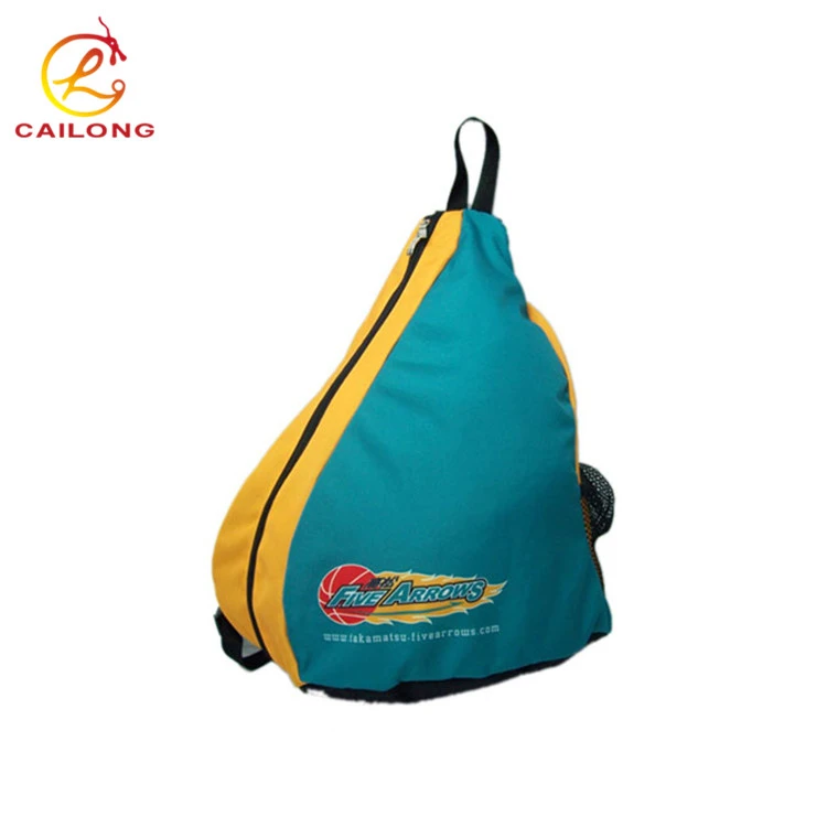 Low moq custom logo unisex gym sports polyester leisure sling bag cheap