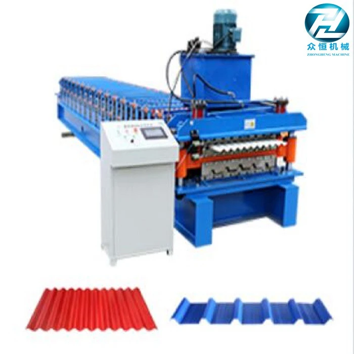 Low Price Metal Double Layer steel Roofing Sheet Making machine tile roll forming machine