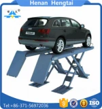 Low profile portable central hydraulic double scissor car lift for garage