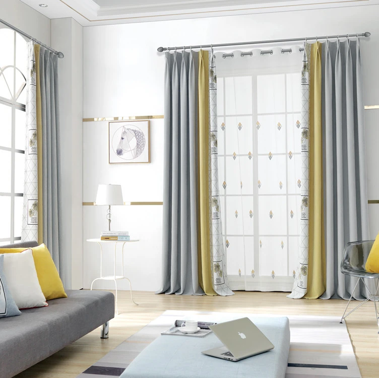Luxury 100% polyester Wholesale fashion decorative washable home hotel blackout window curtain