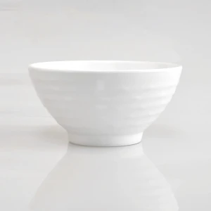 Luxury custom melamine plastic Rice Soup Noodle Ramen Bowl pure white thread