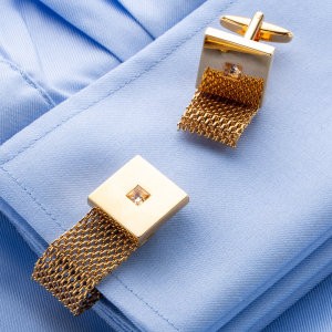 Luxury Gold Color Chain Cufflinks With Crystal Men&#39;s Cuff Links For Wedding Wholesale Jewelry Gift XK789452