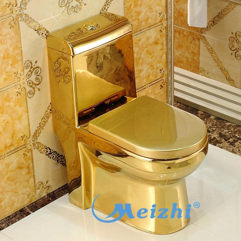 M-8012 Sanitary bathroom one piece gold plated toilet