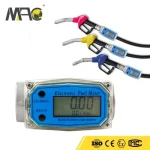 Macsensor Digital Turbine Flow Meter Digital LCD Display with NPT Counter Flowmeter for Measure Diesel Kerosene Gasoline