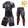Man Long Sleeve Gym Clothing UPF 50 Sublimation Printed Custom MMA Compressed Surfing Rash Guard suit