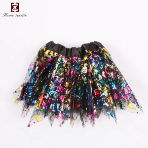 Many colors halloween birthday party boutique stylish tulle fluffy tutu skirt for baby girls chiffon pettiskirts made in china