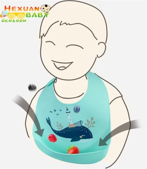 Many design Soft Waterproof Baby Bowl Set Kids Silicone Placemats Silicone Washable Baby Bibs with Pocket