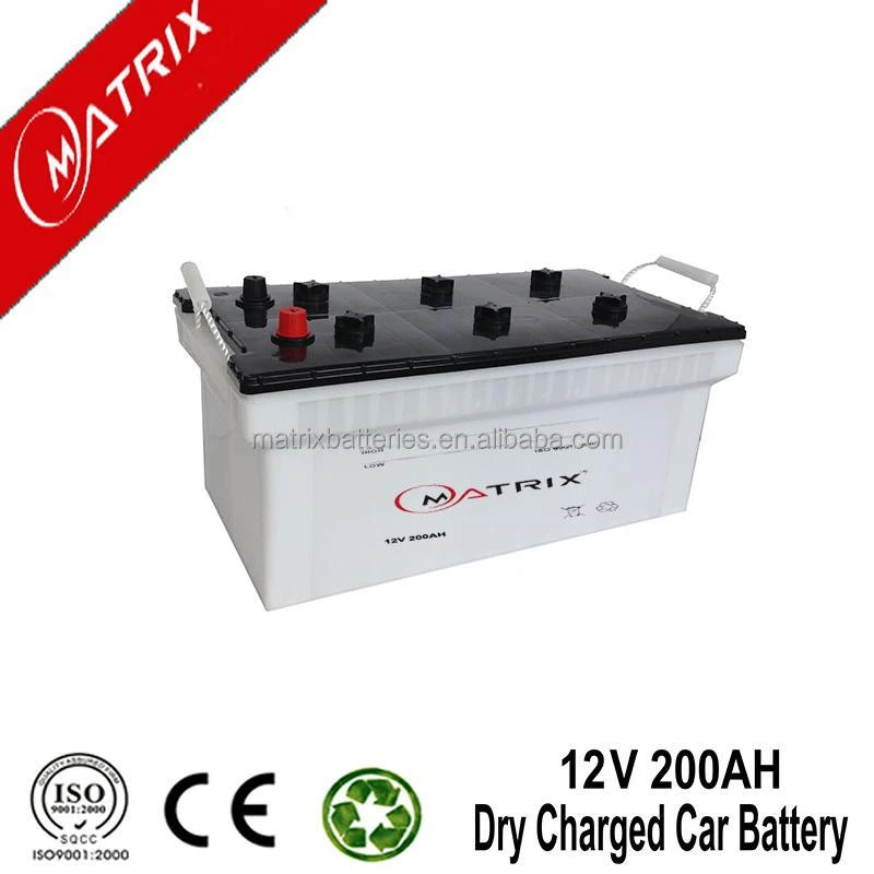 Matrix Brand Dry Charged Battery 12V 200AH Automotive Lead Acid Storage Battery