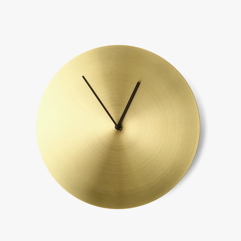 Maxery 12 Inch/14 Inch Nordic Style Brass Mute Wall Clock Round Clock Golden/ Sliver Quartz Clock For Living Room Home Decor