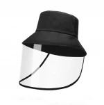 Men Women Breathable Cotton Bucket Hat with Removable Anti Spitting Saliva Face Shield
