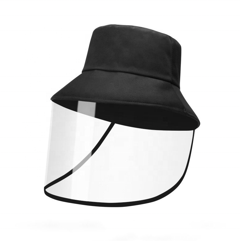 Men Women Breathable Cotton Bucket Hat with Removable Anti Spitting Saliva Face Shield