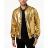 Mens Clothing Gold Sequin Bomber Jacket Men