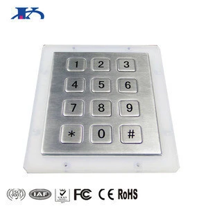 Metal access control 12 keys RS232 numeric keypad