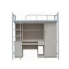 Metal Apartment Dormitory Used Double Steel Bunk Beds with Desk and Wardrobe