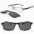 Import metal combines TR90 square shape with 5 clip-on lenses prescription sunglasses hal-frim eyeglasses frame for men from China