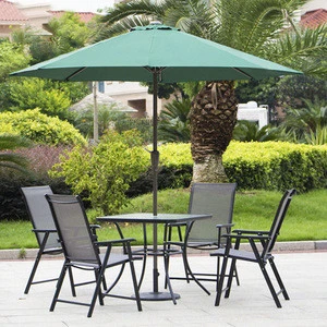 Metal outdoor Garden mesh fabric chair and table set