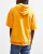 Import MGOO Cotton French Terry Raw Sleeve Hem Plain Blank Striped Ribbed Hem Solid Yellow Short Sleeve Hoodie from China