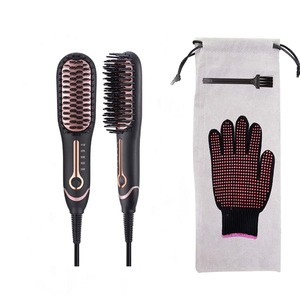 mini beard styling comb  hair straightener brush  flat iron for personal use
