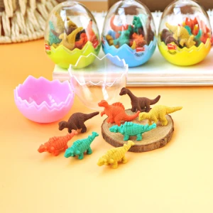 Mini Cute Dinosaur Egg Eraser Kawaii TPR Rubber Eraser For Kids Girls Gift Cartoon Correction Supplies