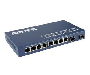 mini fast network ethernet poe switch for IP camera with 8pcs 10/100/1000M RJ45 LAN Port + 2pcs 1000M SFP Port