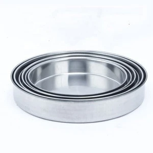 Mirror polished oven round stainless steel baking tray cake pan
