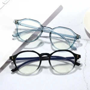 Model 28432 Retro Fashion Eye Glasses 2021 TR90 Optical Frame with Anti Blue Light Lenses Round Vintage Wholesale Eyewear