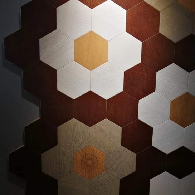 Modern Hexagon Wood Parquet Flooring Nature solid Oak and Walnut