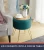 Import Modern Round Velvet Storage Foot Rest Stool Teal Ottoman with Gold Metal Legs from China