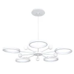 Modern simple matte white aluminum iron material shade hanging decorative fixture chandeliers pendant lights led