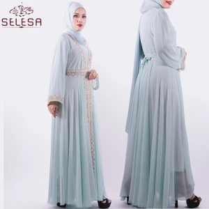 Modest Baju Kurung Pearls Malaysia Long Two Piece Set Blouse Suit Casual Muslim Prayer Sets Women Summer Dress Jilbab Wholesale