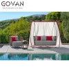 Morden Design Hotel Pool Patio Porch Swing furniture teak wood rocking chair outdoor garden teak with aluminum swing chair