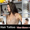 Most Popular Products Hair Jewelry Temporary Gold And Silver Flash Waterproof Hair Tattoo Sticker For Ladies HT3