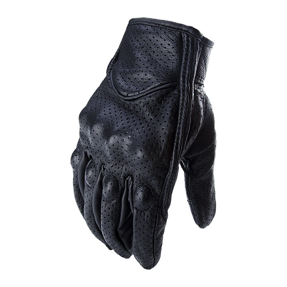Motorbike Equipment Leather Material Breathable Motorcycle Black Waterproof Customized Logo Time Outdoor Racing Gloves