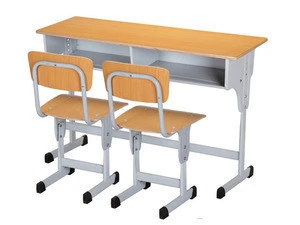moulded board student desk/Werzalit molded table/school desk and chair set