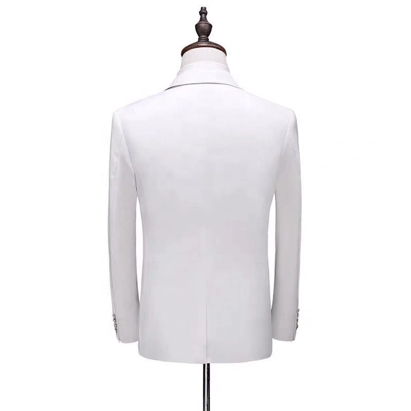 MTM made to measure white single breasted Bespoke Man Suit 3 piece Slim custom Wedding Blazer Jacket coat pant men business suit