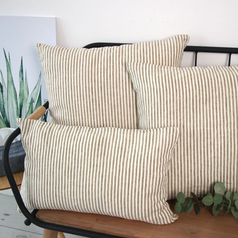 Multicolor Choose 13In17In 20In Striped 100% Linen  Square Cushion Cover with Hand Zipper