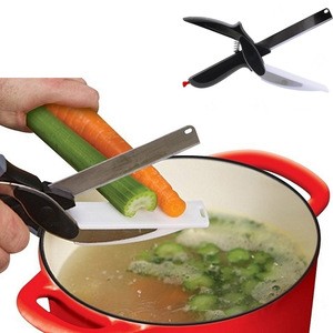 Multifunction Fruit Vegetable Cutter Cutter cutting board slicer 2-in-1  food chopper kitchen scissors