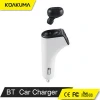 Music In-car Wireless Earbud 2-in-1 With Dual Usb Port Car Charger Bt Earbud