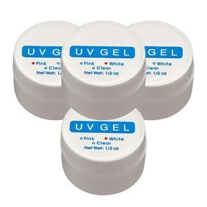Nail Art Kit White French Tips UV Gel Topcoat Glue Nail Forms Nail File Brush