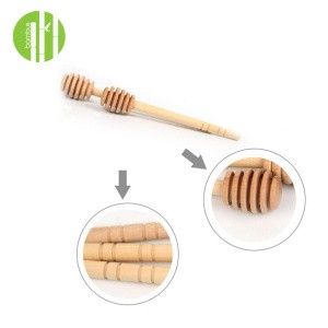 Natural smooth mini wooden honey stick dippers honey spoon for best sale