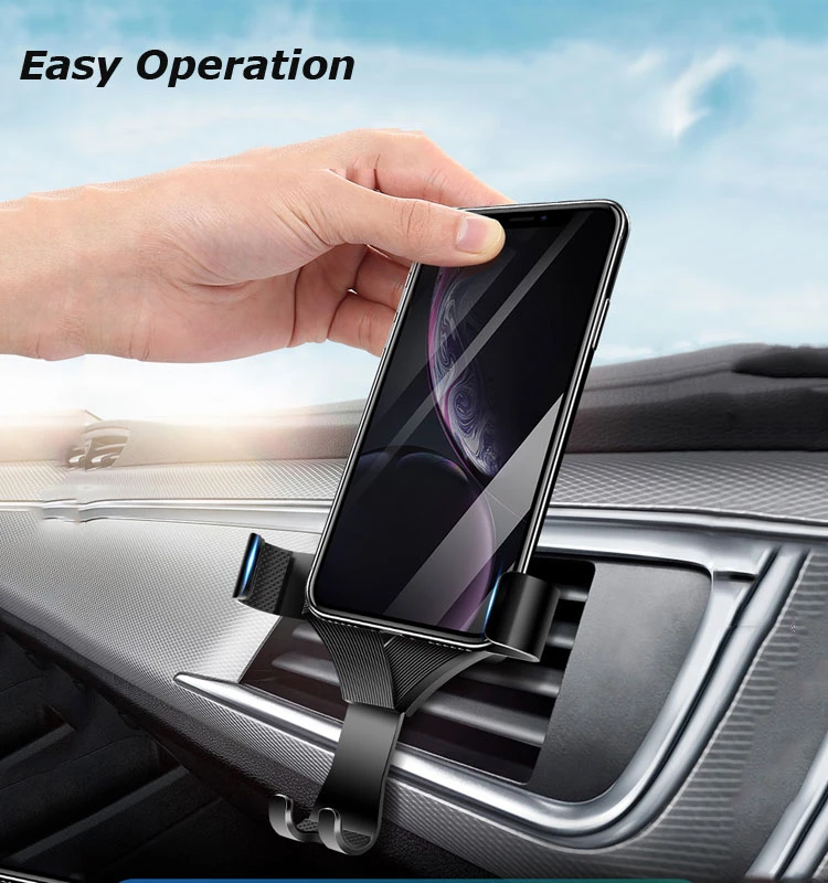 new arrival auto lock mobile cell phone air vent holder easy release clamp gravity phone mounts cradle