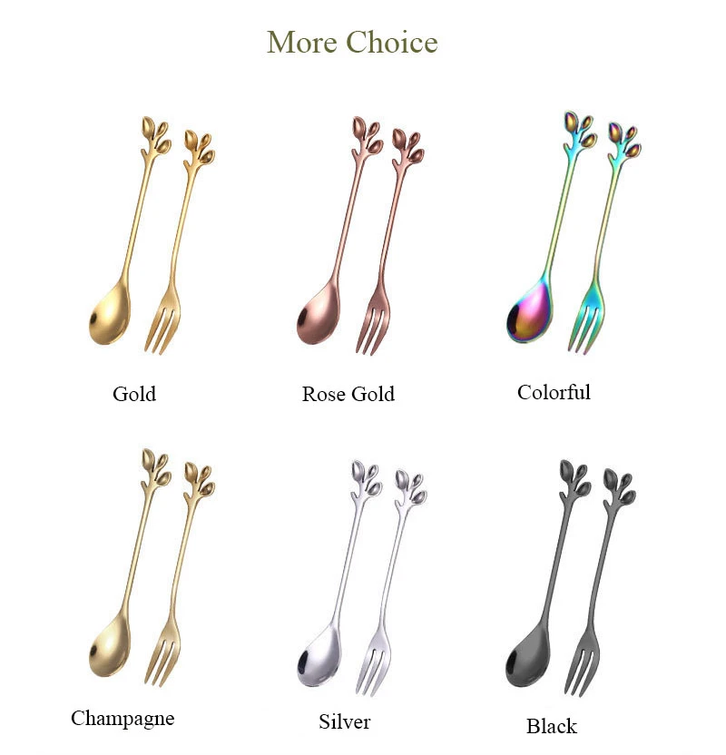 New Arrival Cheap Food Grade Cute Silver Salad Fruit Gold Dessert Forks